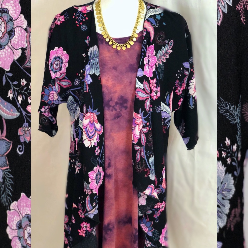 S Black Floral Shirley Unicorn NWOT